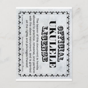Ukulele License Postcard