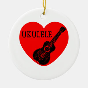 Ukulele Love Ceramic Ornament