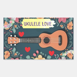 Ukulele Love Musical Instrument Hippie Floral Boho Sticker