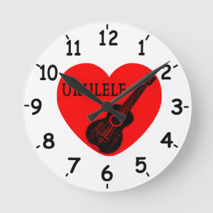 Ukulele Love  Round Clock