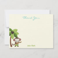 Ukulele Monkey Thank You Card