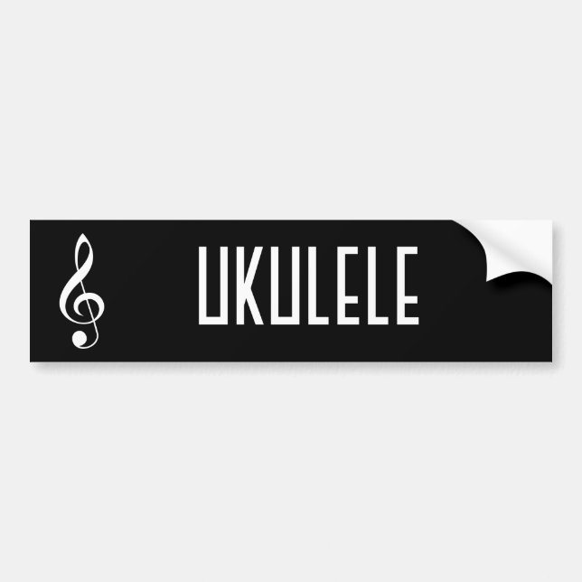 Ukulele Music Bumper Sticker Gift (Front)