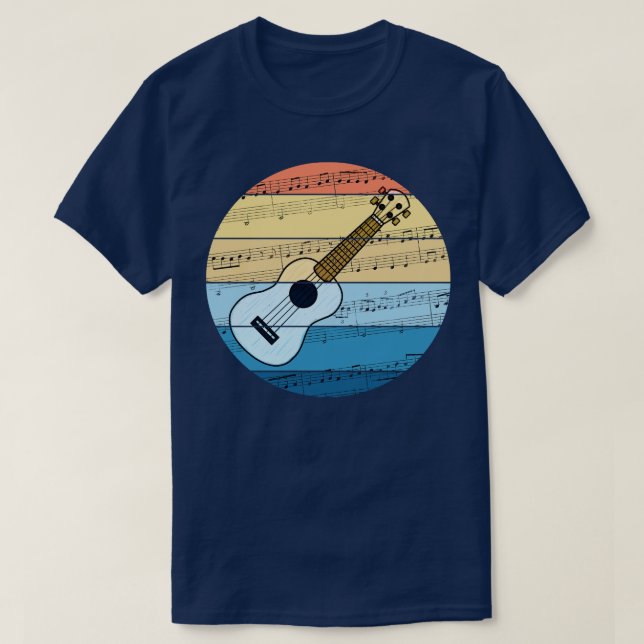 Ukulele Music Notation Ukulelist Uke Player Musici T-Shirt (Design Front)