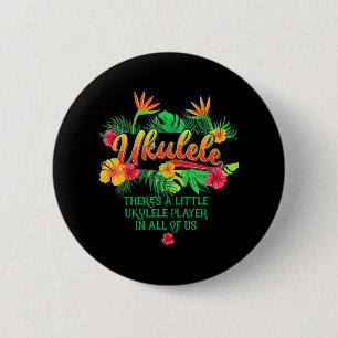 Ukulele Music Tee Hawaiian Love Hawaii 2 Inch Round Button