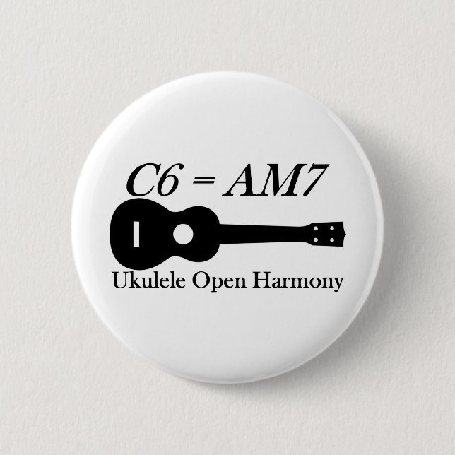 Ukulele Open Chords 2 Inch Round Button (Front)