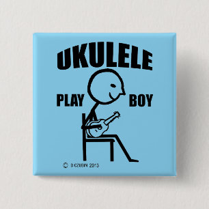 Ukulele Play Boy 2 Inch Square Button