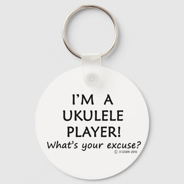 Ukulele Player Excuse Keychain (Front)