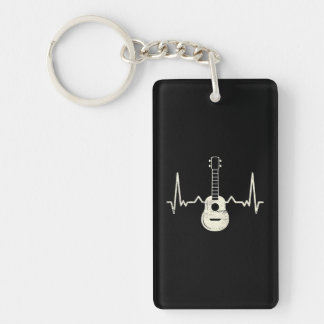 Ukulele Player I Heart Ukulele Keychain
