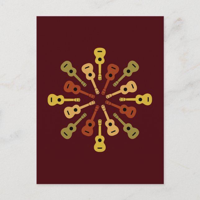 Ukulele postcard, customize postcard (Front)