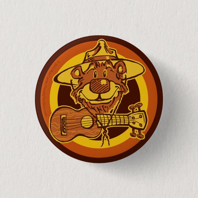 Ukulele Rangers "Bear + Uke" Cartoon Mini-Button 1 Inch Round Button (Front)