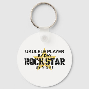 Ukulele Rock Star by Night Keychain