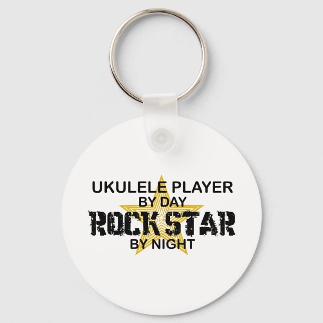 Ukulele Rock Star by Night Keychain (Front)