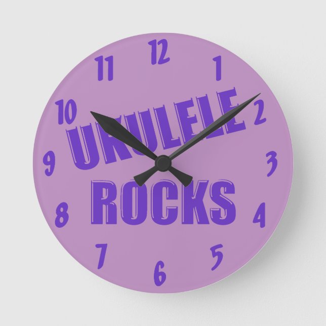 ukulele rocks round clock (Front)