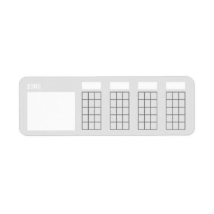 Ukulele Song Chords 5 Frets Grey Template Stickers