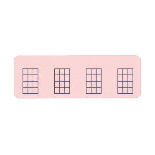Ukulele Stickers Chord Chart 4 Frets Navy & Blush