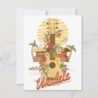 Ukulele - Summer Memories of Hawaii Holiday Card