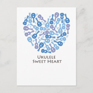 Ukulele Sweet Heart Postcard