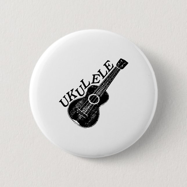 Ukulele Text And Image 2 Inch Round Button (Front)