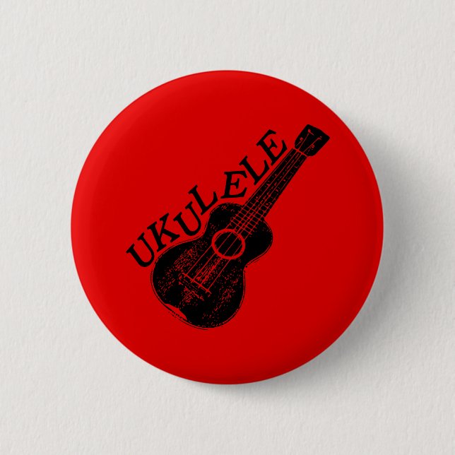 Ukulele Text And Image 2 Inch Round Button (Front)