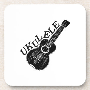 Ukulele Text And Image Coaster