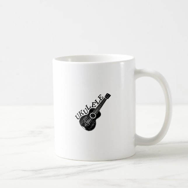 Ukulele Text And Image Coffee Mug (Right)