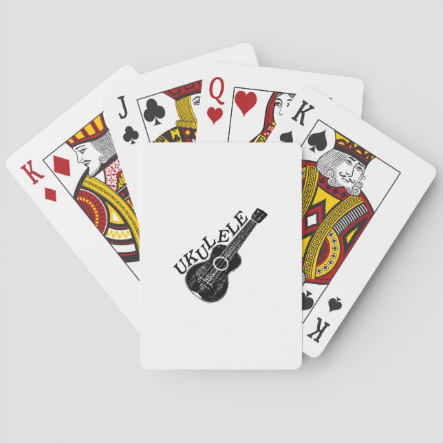 Ukulele Text And Image Playing Cards (Back)