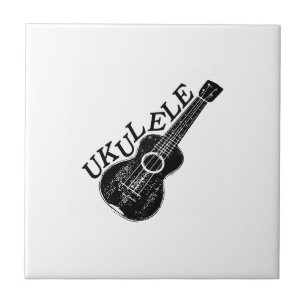 Ukulele Text And Image Square Tile