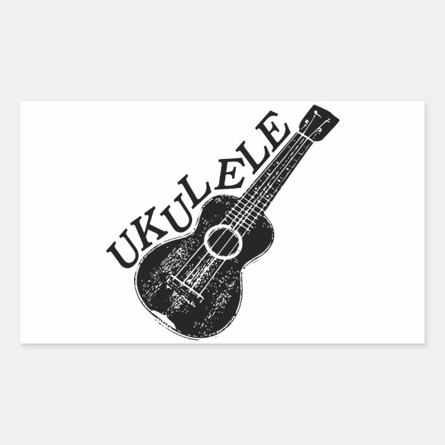 Ukulele Text And Image Sticker (Front)