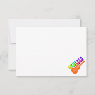 Ukulele Tie Dye Groovy Text Art Blank Card