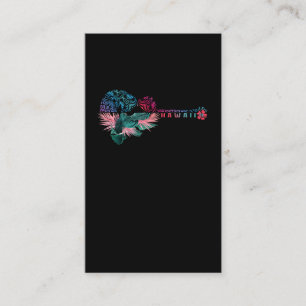 Ukulele Tribal Flower Aloha Guitar Hawaii Business Card