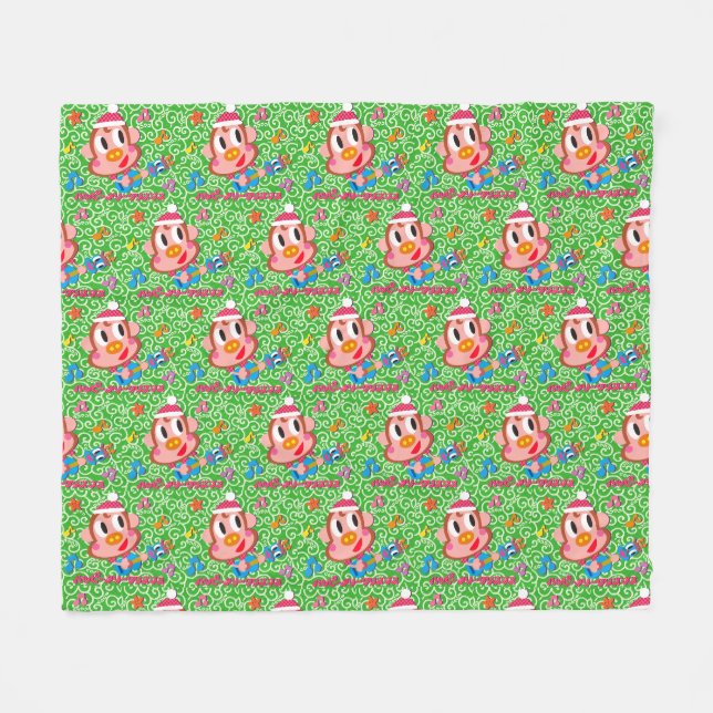 Ukulele Ukkiy Fleece Blanket (Front (Horizontal))