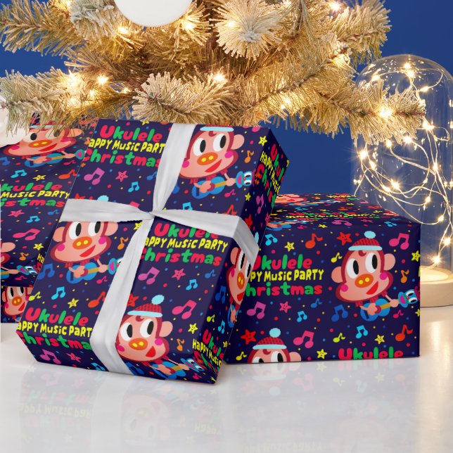 Ukulele Ukkiy Wrapping Paper (Holidays)
