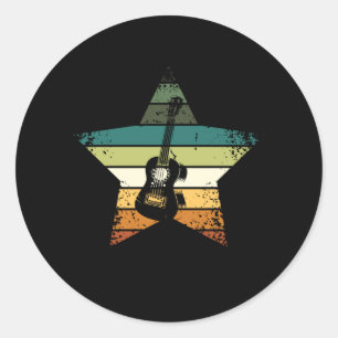 Ukulele Vintage Classic Round Sticker