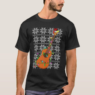 Ukulele Xmas Lighting Santa Musical Ugly Sweater C