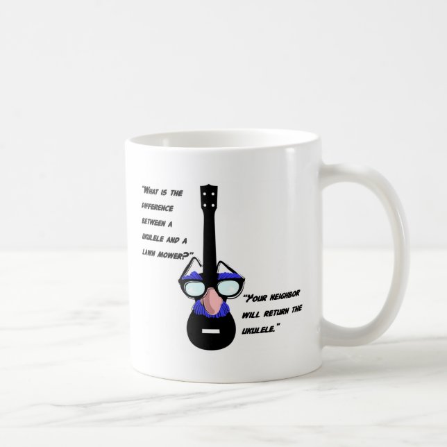 Ukuleles and lawnmowers coffee mug (Right)