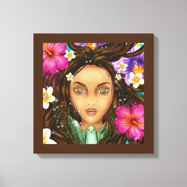 Ukuli'i ka Pua 16x16" Stretched Canvas Print (Front)