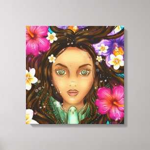 Ukuli'i ka Pua 16x16" Stretched Canvas Print