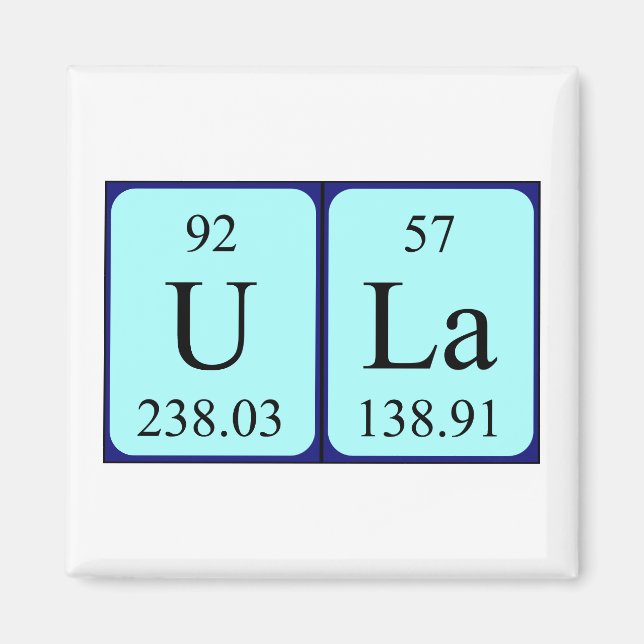 Ula periodic table name magnet (Front)