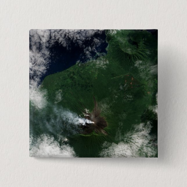 Ulawun Volcano of New Britain Summit 2 Inch Square Button (Front)