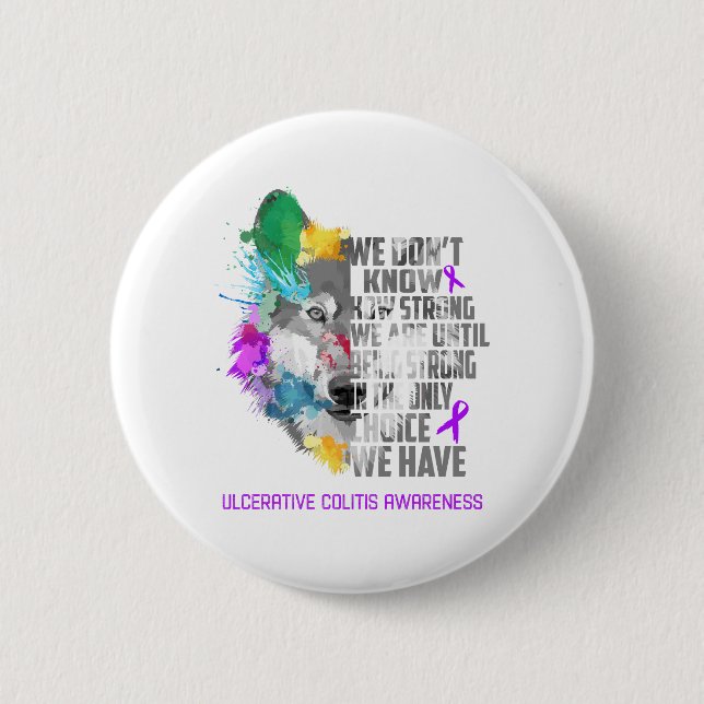 Ulcerative Colitis Awareness Ribbon Support Gifts 2 Inch Round Button (Front)