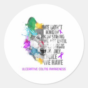 Ulcerative Colitis Awareness Ribbon Support Gifts Classic Round Sticker
