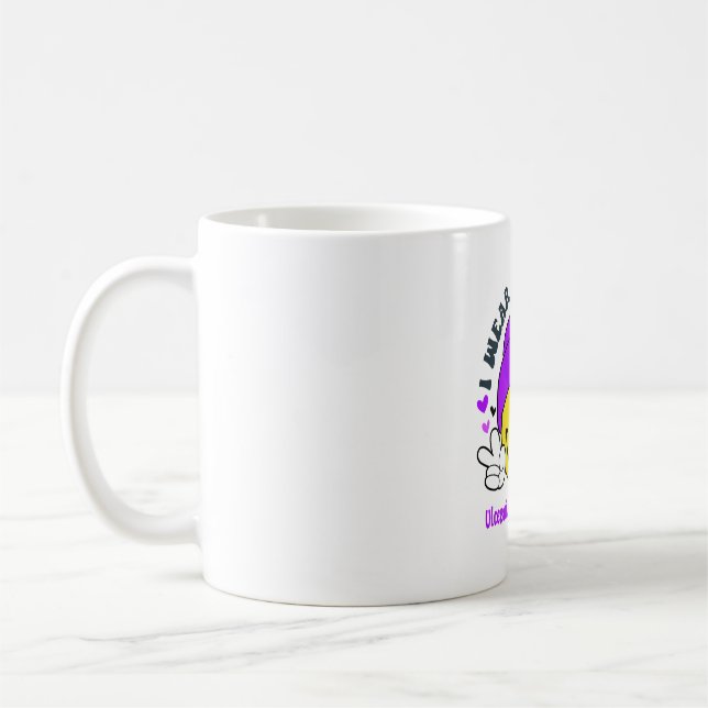 Ulcerative Colitis Awareness Ribbon Support Gifts Coffee Mug (Left)