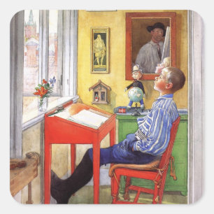 Ulf Doing His Homework Square Sticker