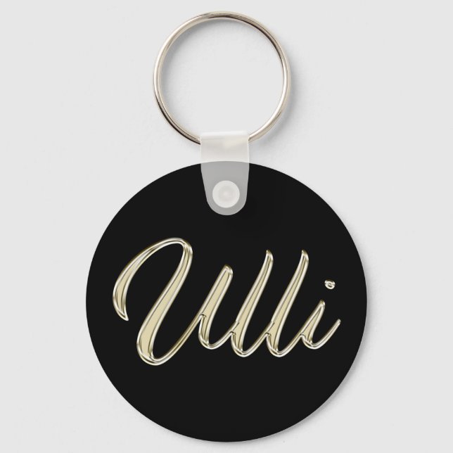 Ulli Name whitegold Button Schlüsselanhänger Keychain (Front)