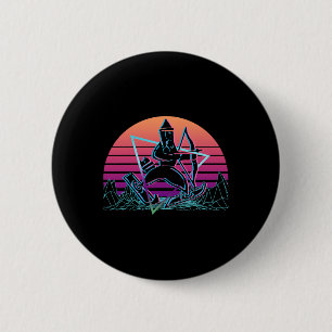 Ullr God Of Bow Hunting And Skiing Vaporwave Aesth 2 Inch Round Button