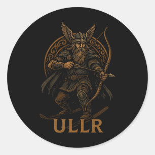Ullr Norse God Of Archery And Skiing  Classic Round Sticker