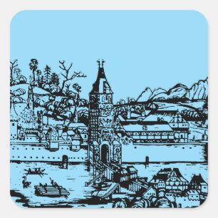 Ulm town in Baden-Württemberg in Germany Square Sticker