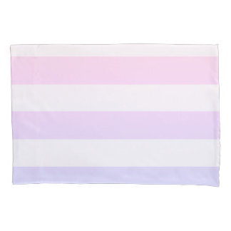 Ulra violet and pink pastel stripes pillowcase