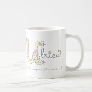 Ulrica nom signifiant mug U monogramme décoratif