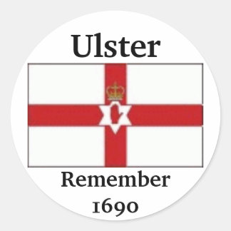 Ulster Flag, Ulster, Remember1690 Classic Round Sticker